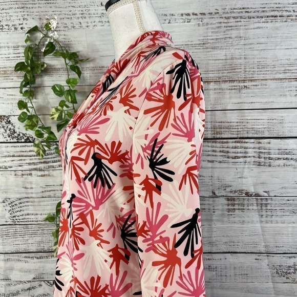Anne Klein Blouse Tunic size Small Pink Coral Stretch Modest Career Casual Slim - Picture 11 of 14